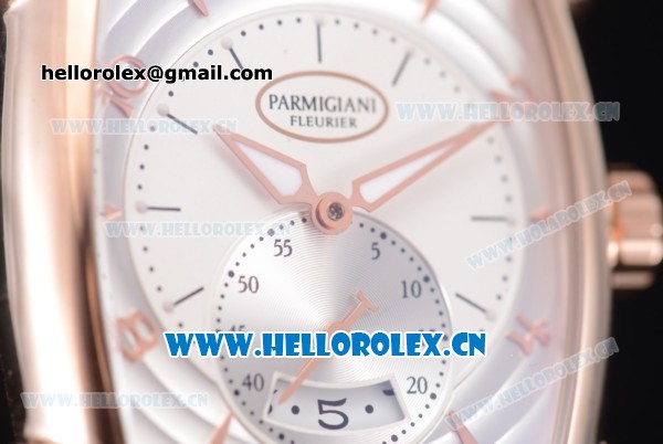 Parmigiani Kalpa Grande Clone Parmigiani PF331.01 Automatic Rose Gold Case with Silver/White Dial Stick/Arabic Numeral Markers and Brown Leather Strap - Click Image to Close
