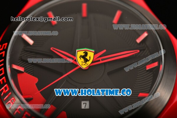 Ferrari Scuderia Ferrari Orologi 2015 Miyota 2035 Quartz Red PVD Case with Black Dial and Red Stick Markers - Click Image to Close