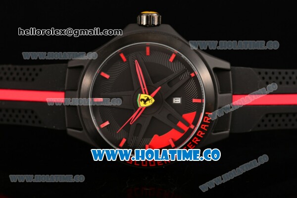 Ferrari Scuderia Ferrari Orologi 2015 Miyota 2035 Quartz PVD Case with Black Dial and Red Stick Markers - Click Image to Close