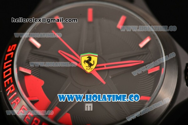 Ferrari Scuderia Ferrari Orologi 2015 Miyota 2035 Quartz PVD Case with Black Dial and Red Stick Markers - Click Image to Close