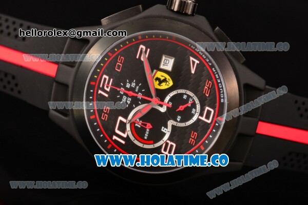 Scuderia Ferrari Lap Time Watch Chrono Miyota OS10 Quartz PVD Case with Black Dial and White Arabic Numeral Markers - Click Image to Close
