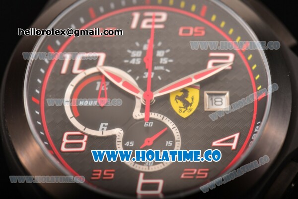 Scuderia Ferrari Lap Time Watch Chrono Miyota OS10 Quartz PVD Case with Black Dial and White Arabic Numeral Markers - Click Image to Close