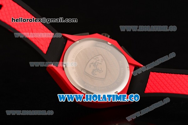 Scuderia Ferrari Lap Time Watch Chrono Miyota OS10 Quartz Red PVD Case with Black Dial and White Arabic Numeral Markers - Click Image to Close