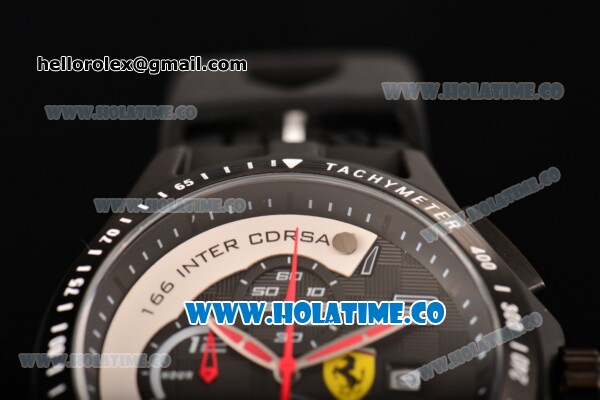 Ferrari Race Day Watch Chrono Miyota OS10 Quartz PVD Case with Black/White Dial and Arabic Numeral Markers - Click Image to Close
