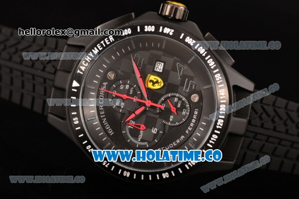 Ferrari Race Day Watch Chrono Miyota OS10 Quartz PVD Case with Black Dial and Arabic Numeral Markers - Click Image to Close