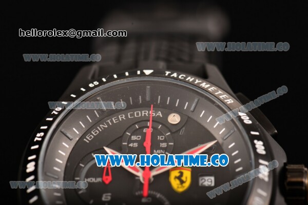 Ferrari Race Day Watch Chrono Miyota OS10 Quartz PVD Case with Black Dial and Arabic Numeral Markers - Click Image to Close