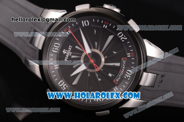 Perrelet Turbine XL Toxic Asia Automatic Steel Case with PVD Bezel and Black/White Rotating Dial - Click Image to Close