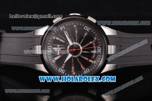 Perrelet Turbine XL Asia Automatic Steel Case with PVD Bezel and White/Black Rotating Dial - Click Image to Close