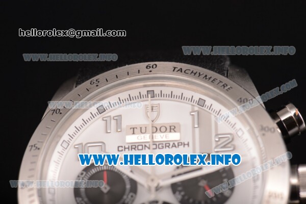 Tudor Fastrider Miyota OS20 Quartz Steel Case with White Dial and Silver Arabic Numeral Markers - Click Image to Close