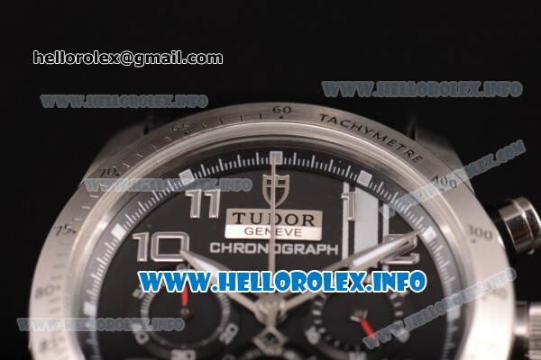 Tudor Fastrider Miyota OS20 Quartz Steel Case with Black Dial and Silver Arabic Numeral Markers - Click Image to Close
