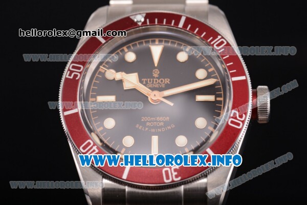 Tudor Heritage Black Bay Swiss ETA 2824 Automatic Full Steel with Red Bezel Black Dial and Dot Markers - 1:1 Original (ZF) - Click Image to Close