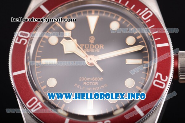 Tudor Heritage Black Bay Swiss ETA 2824 Automatic Full Steel with Red Bezel Black Dial and Dot Markers - 1:1 Original (ZF) - Click Image to Close