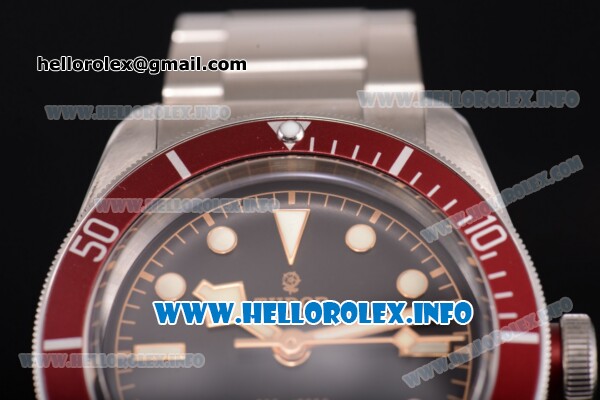 Tudor Heritage Black Bay Swiss ETA 2824 Automatic Full Steel with Red Bezel Black Dial and Dot Markers - 1:1 Original (ZF) - Click Image to Close