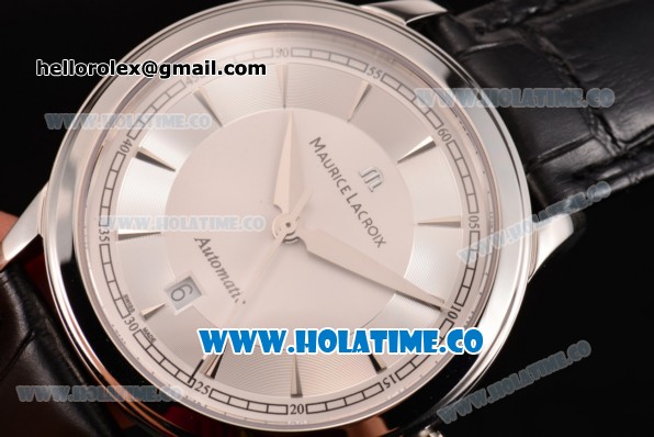 Maurice Lacroix Les Classiques Date Automatique Swiss ETA 2824 Automatic Steel Case with White Dial and Stick Markers - Click Image to Close