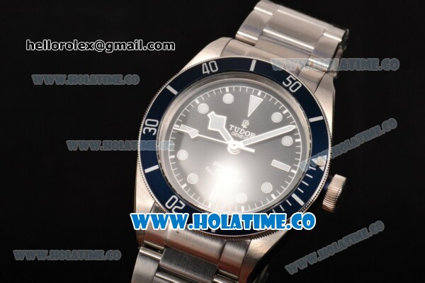 Tudor Heritage Black Bay Asia 2813 Automatic Steel Case/Bracelet with White Markers Black Dial and Blue Bezel (ZF) - Click Image to Close