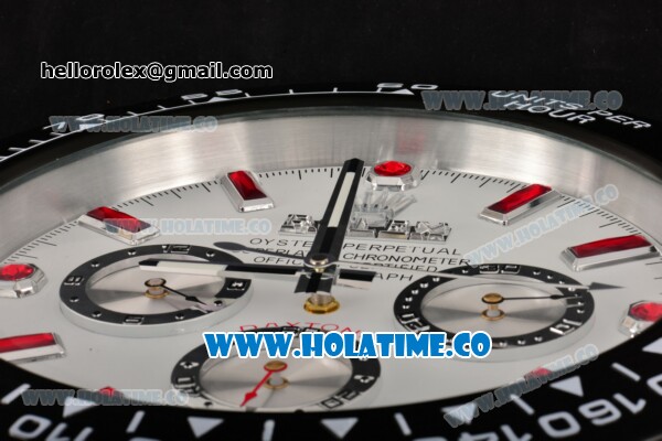 Rolex Daytona Swiss Quartz PVD Case with White Dial Red Stick Markers Wall Clock - Click Image to Close