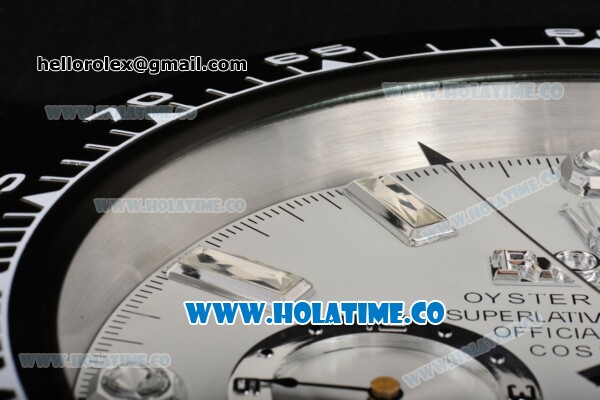 Rolex Daytona Swiss Quartz PVD Case with White Dial Wall Clock - Click Image to Close