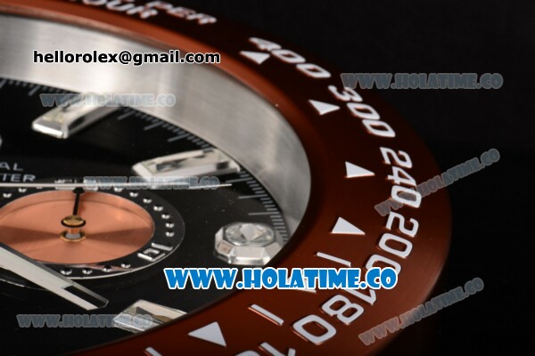 Rolex Daytona Swiss Quartz Rose Gold Case with Black Dial Stick Markers Wall Clock - Click Image to Close