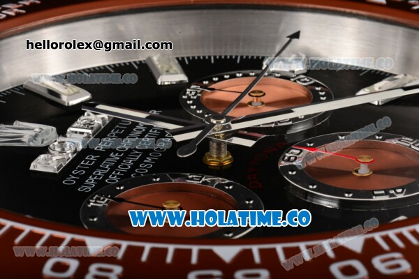 Rolex Daytona Swiss Quartz Rose Gold Case with Black Dial Stick Markers Wall Clock - Click Image to Close