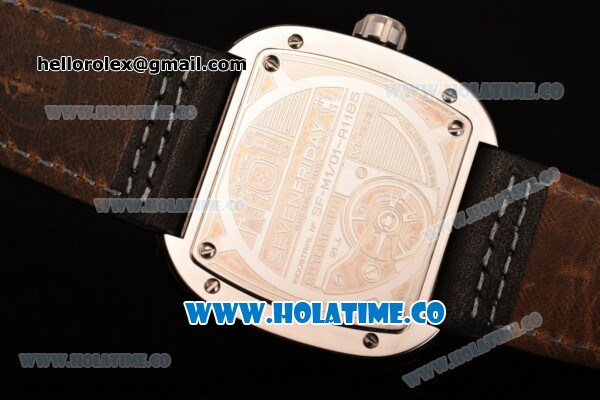 SevenFriday M1-1 Miyota 82S7 Automatic Steel Case with White Dial Steel Bezel and Black Leather Strap - Click Image to Close