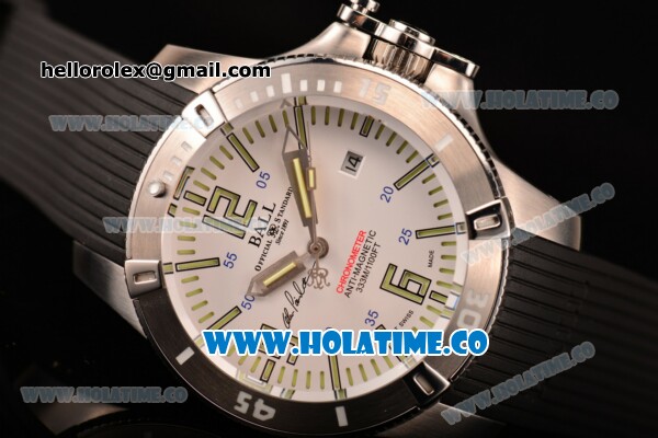 Ball Engineer Hydrocarbon Spacemaster Captain Poindexter Miyota 8215 Automatic Steel Case with White Dial and Stick/Arabic Numeral Markers - Click Image to Close