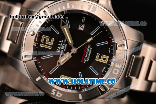 Ball Engineer Hydrocarbon Spacemaster Miyota 8215 Automatic Steel Case with Black Dial and Arabic Numeral/Blue Stick Markers (YF) - Click Image to Close
