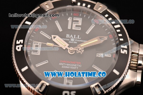 Ball Engineer Hydrocarbon Spacemaster Miyota 8215 Automatic Steel Case with Black Bezel White Markers and Black Rubber Strap - Click Image to Close