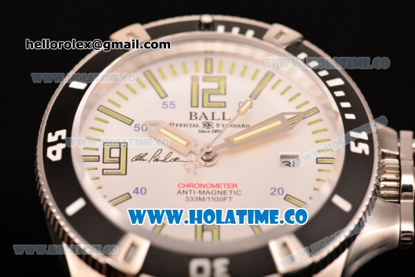 Ball Engineer Hydrocarbon Spacemaster Captain Poindexter Miyota 8215 Automatic Steel Case with Stick/Arabic Numeral Markers and White Dial - Click Image to Close