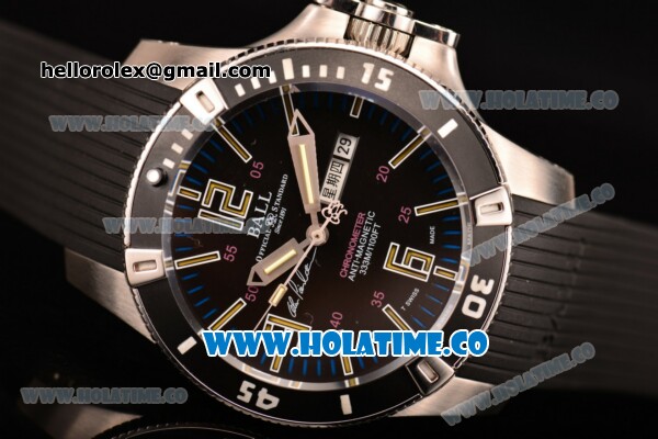 Ball Engineer Hydrocarbon Spacemaster Captain Poindexter Miyota 8215 Automatic Steel Case with Black Bezel and Stick/Arabic Numeral Markers - Click Image to Close