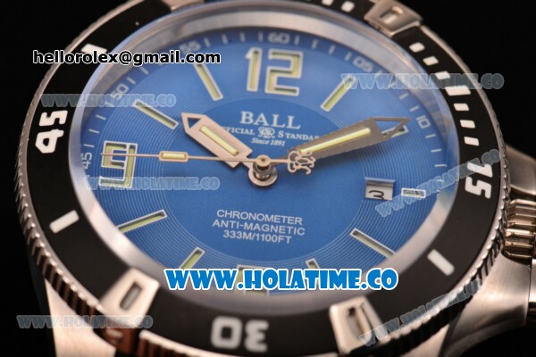 Ball Engineer Hydrocarbon Spacemaster Miyota 8215 Automatic Steel Case with Black Bezel Stick/Arabic Numeral Markers and Blue Dial - Click Image to Close