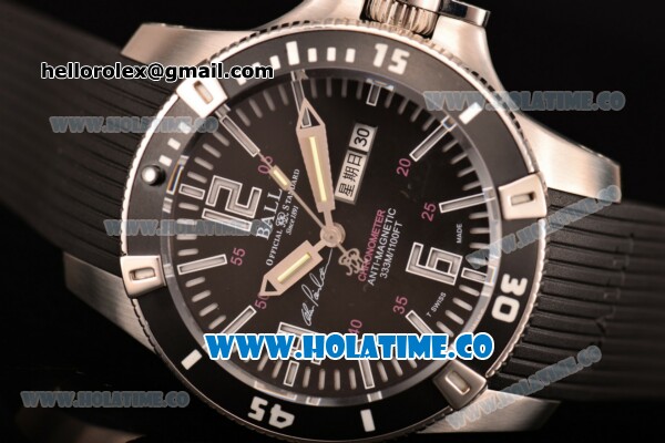 Ball Engineer Hydrocarbon Spacemaster Captain Poindexter Miyota 8205 Automatic Steel Case with Black Bezel and White Markers - Click Image to Close
