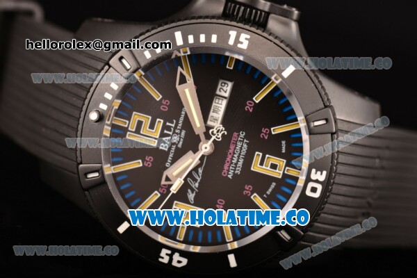 Ball Engineer Hydrocarbon Spacemaster Captain Poindexter Miyota 8205 Automatic PVD Case with Black Dial and Stick/Arabic Numeral Markers - Click Image to Close