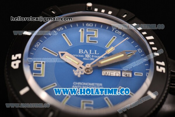 Ball Engineer Hydrocarbon Spacemaster Miyota 8205 Automatic PVD Case with Blue Dial and Stick/Arabic Numeral Markers - Click Image to Close