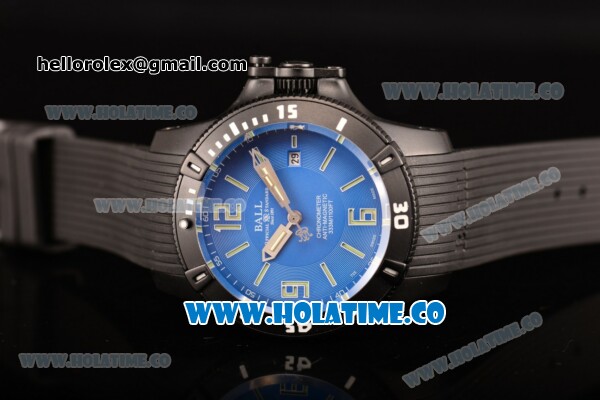 Ball Engineer Hydrocarbon Spacemaster Miyota 8215 Automatic PVD Case with Blue Dial Rubber Strap and Luminous Stick/Arabic Numeral Markers - Click Image to Close