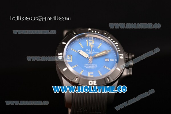 Ball Engineer Hydrocarbon Spacemaster Miyota 8215 Automatic PVD Case with Blue Dial Rubber Strap and Luminous Stick/Arabic Numeral Markers - Click Image to Close
