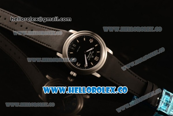 BlancPain Aqua Lung Japanese Miyota 9015 Automatic Steel Case with Black Dial and Black Rubber Strap - (AAAF) - Click Image to Close