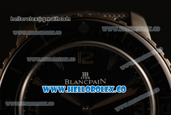 1:1 Blancpain Fifty Fathoms 500 Swiss ETA 2824 Automatic PVD Case with Black Dial and Black Nylon Strap - (ZF) - Click Image to Close