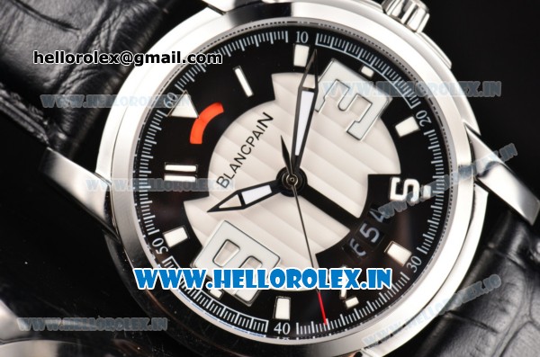 BlancPain L-Evolution Automatic 8 Days Miyota 9015 Automatic Steel Case with White/Black Dial and Black Leather Strap (G5) - Click Image to Close