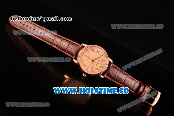 Blancpain Le Brassus Swiss ETA 2824 Automatic Steel Case with Beige Dial and Brown Leather Strap - Click Image to Close