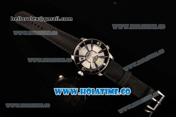 BlancPain Fifty Fathoms 500 Fathoms GT Swiss ETA 8502 Automatic Steel Case with Silver/Black Dial and Black Leather Strap (ZF) - Click Image to Close