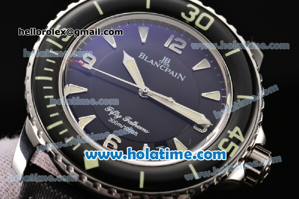 Blancpain Fifty Fathoms Swiss ETA 2836 Automatic Steel Case with Black Dial and Stick/Arabic Numeral Markers - 1:1 Original (ZF) - Click Image to Close