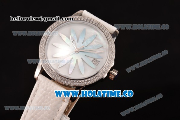 Blancpain Women Ultraplate Miyota 9015 Automatic Steel Case with Diamonds Bezel and White MOP Dial (G5) - Click Image to Close