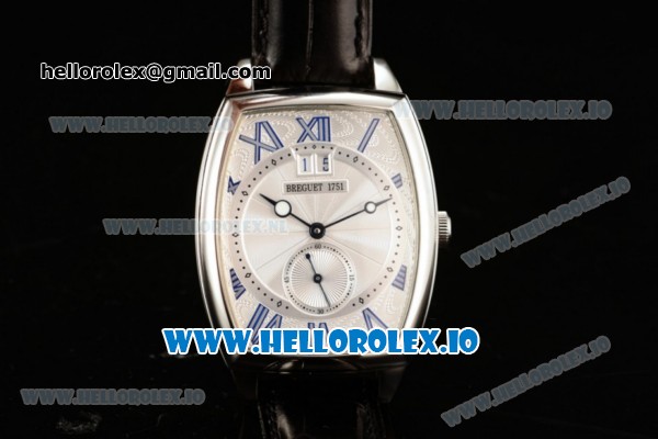 Breguet Heritage Asia Automatic Steel Case White Dial With Roman Numeral Markers Black Leather Strap - Click Image to Close