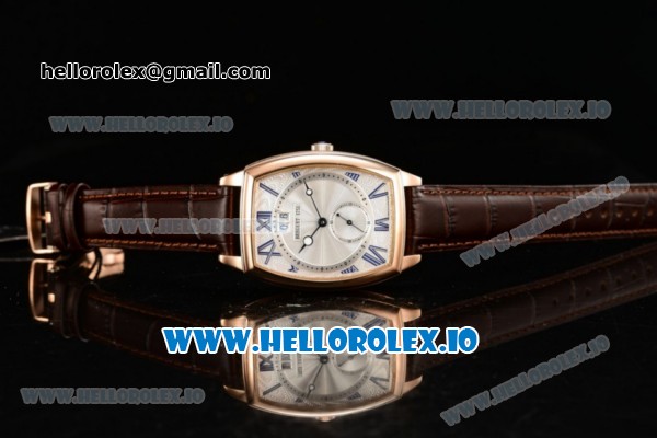 Breguet Heritage Asia Automatic Rose Gold Case White Dial With Roman Numeral Markers Brown Leather Strap - Click Image to Close