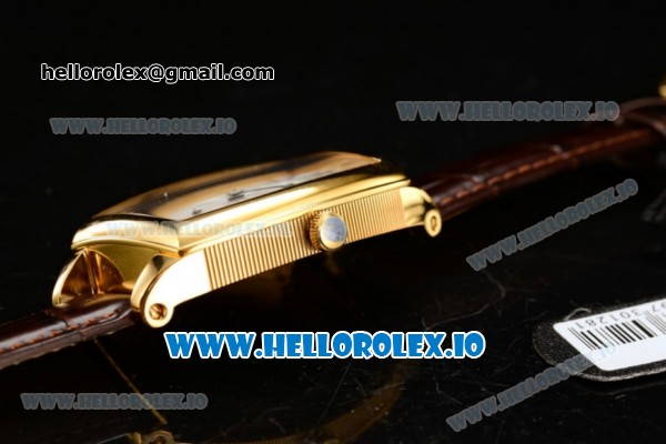 Breguet Heritage Asia Automatic Yellow Gold Case White Dial With Roman Numeral Markers Brown Leather Strap - Click Image to Close