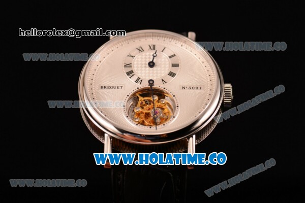 Breguet Grand Complication Tourbillon Swiss Tourbillon Manual Winding Steel Case with White Dial and Roman Numeral Markers - Click Image to Close