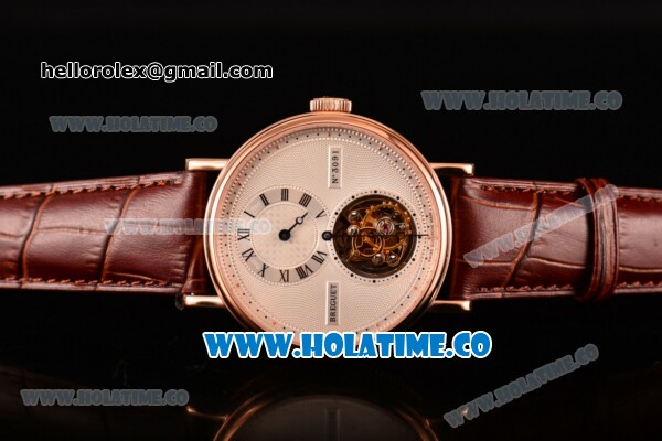 Breguet Grand Complication Tourbillon Swiss Tourbillon Manual Winding Rose Gold Case with White Dial and Roman Numeral Markers - Click Image to Close