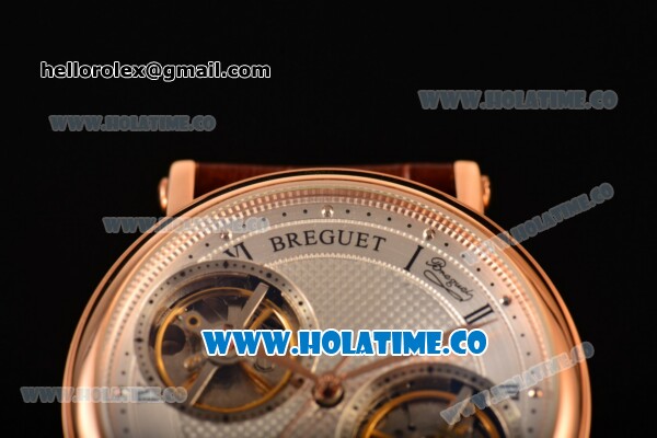 Breguet Classique Complications Asia Automatic Rose Gold Case with Silver Dial and Brown Leather Strap - Click Image to Close