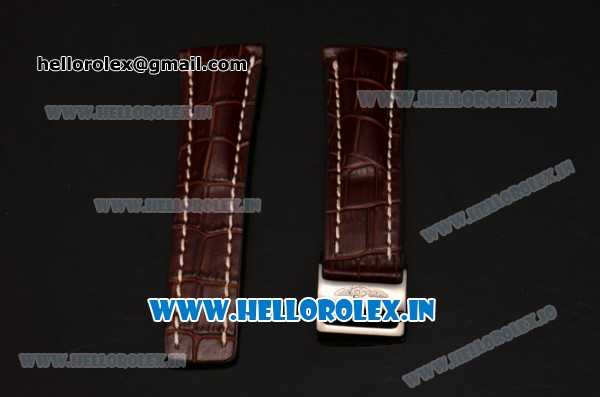 Breitling 24mm Brown Leather Strap - Click Image to Close