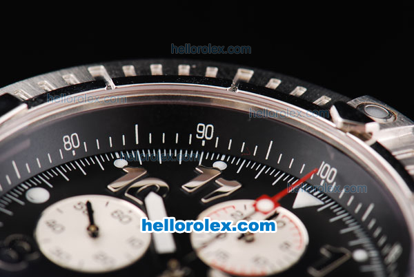 Breitling Avenger Chronograph Swiss Valjoux 7750 Movement Black Dial with White Subdials and Number Markers - Click Image to Close